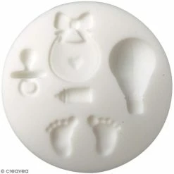 Nouveau 👍 Graine Créative Moule Porcelaine Froide Mini Moule En Silicone - Naissance - 7 Cm De Diamètre - 5 Formes 😉