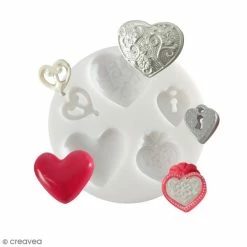 Grosses soldes 🥰 Moule Porcelaine Froide Mini Moule Silicone Souple DTM - Coeurs - 5 Formes ✨