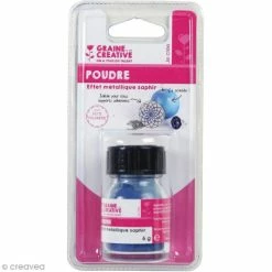 Meilleure vente 🧨 Graine Créative Feuille à Dorer Poudre Effet Métallique - Bleu Saphir - 6 G 👏