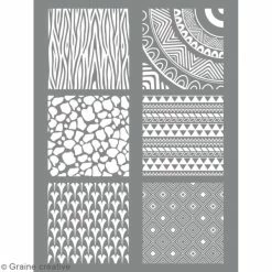 Vente flash ✔️ Graine Créative Gabarit Pâte Polymère Pochoir Pour Impression De Motifs Sur Pâte Polymère - Ethnique - 11,4 X 15,3 Cm 🎁