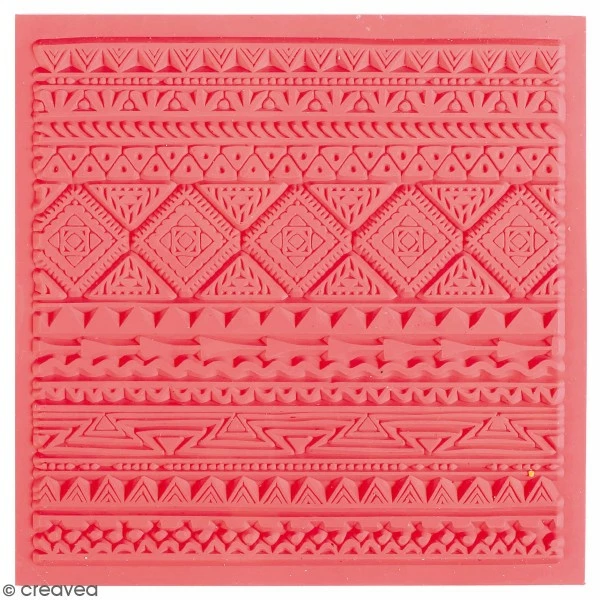 Sortie 😉 Graine Créative Plaque De Texture Tapis De Texture Souple - Ethnique - 9 X 9 Cm ⭐ 1 Sortie 😉 Graine Créative Plaque De Texture Tapis De Texture Souple - Ethnique - 9 X 9 Cm ⭐