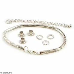 Le moins cher 💯 Graine Créative Support Bijoux Fimo Set Support Bijoux - Noyaux De Perles En Métal Argenté Et Chaîne Serpent - 10 Pcs 🔔