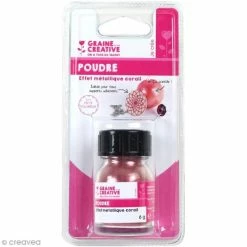 Meilleur prix đ Graine CrĂ©ative Feuille Ă Dorer Poudre Effet MĂ©tallique - Rose Corail - 6 G âš