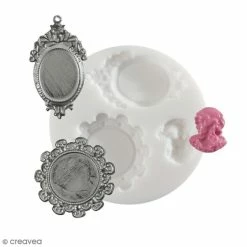 Acheter 🧨 Moule Porcelaine Froide Mini Moule Silicone Souple DTM - Camée Détails - 3 Formes 👍