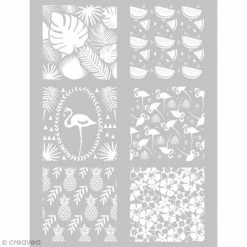 Le moins cher ⭐ Graine Créative Gabarit Pâte Polymère Pochoir Pour Impression De Motifs Sur Pâte Polymère - Tropical - 11,4 X 15,3 Cm ❤️