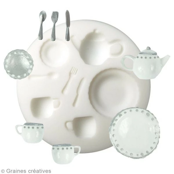 Offres 🎉 Graine Créative Moule Porcelaine Froide Mini Moule En Silicone - Vaisselle - 7 Cm De Diamètre - 8 Formes 🔔 2 Offres 🎉 Graine Créative Moule Porcelaine Froide Mini Moule En Silicone - Vaisselle - 7 Cm De Diamètre - 8 Formes 🔔 – Image 2