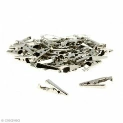 Offres 🔔 Lilou Blue Pinces Crocodiles Pince Crocodile 32 Mm - Argenté - 50 Pcs 👏