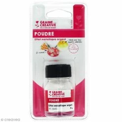 Acheter 💯 Graine Créative Feuille à Dorer Poudre Effet Métallique - Argenté - 8 G 😍