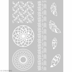 Bon marché 🤩 Graine Créative Gabarit Pâte Polymère Pochoir Pour Impression De Motifs Sur Pâte Polymère - Attrape-rêves - 11,4 X 15,3 Cm 🧨