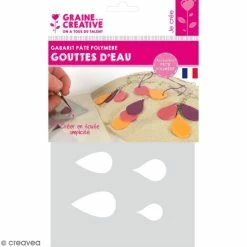 De gros 😉 Graine Créative Gabarit Pâte Polymère Gabarits Pour Pâte Polymère - Goutte D'eau - 8 Formes 🎁