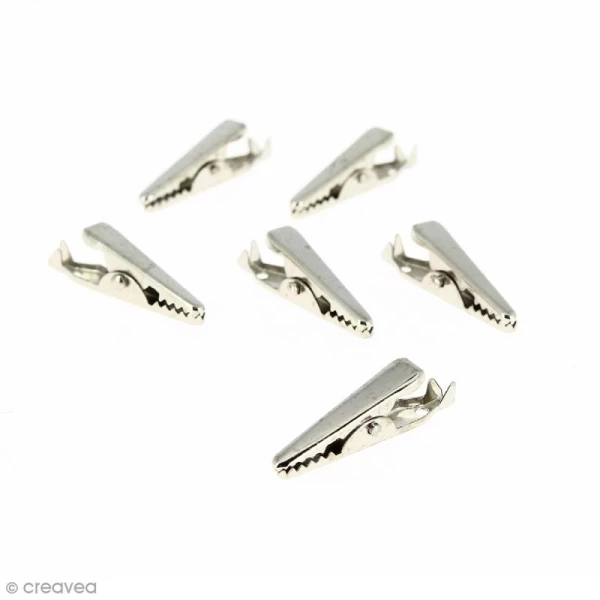 Promo 🥰 Lilou Blue Pinces Crocodiles Pince Crocodile 32 Mm - Argenté - 6 Pcs 🔔 1 Promo 🥰 Lilou Blue Pinces Crocodiles Pince Crocodile 32 Mm - Argenté - 6 Pcs 🔔