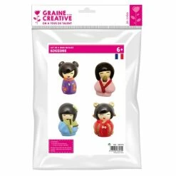Remise 🎁 DTM Mini Moule Thermoformé Kokeshi - 3 X 5,5 Cm - 4 Pcs 👏