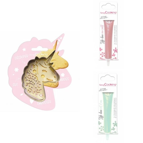 Acheter ✔️ ScrapCooking Emporte Pièce Modelage Kit Pour Biscuit En Relief Licorne + 2 Stylos Au Chocolat Rose Pastel Et Vert D'eau 🧨 1 Acheter ✔️ ScrapCooking Emporte Pièce Modelage Kit Pour Biscuit En Relief Licorne + 2 Stylos Au Chocolat Rose Pastel Et Vert D'eau 🧨