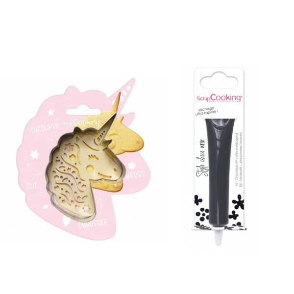 Grosses soldes 🎁 ScrapCooking Emporte Pièce Modelage Kit Pour Biscuit En Relief Licorne + Stylo Au Chocolat Noir 🔥 1 Grosses soldes 🎁 ScrapCooking Emporte Pièce Modelage Kit Pour Biscuit En Relief Licorne + Stylo Au Chocolat Noir 🔥
