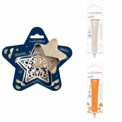 Le moins cher 🧨 ScrapCooking Emporte Pièce Modelage Kit Pour Biscuit En Relief Étoile + 2 Stylos Au Chocolat Blanc Et Orange 🎁