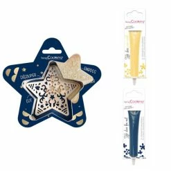 Remise 🤩 ScrapCooking Emporte Pièce Modelage Kit Pour Biscuit En Relief Étoile + 2 Stylos Au Chocolat Jaune Pastel Et Bleu Nuit 👏
