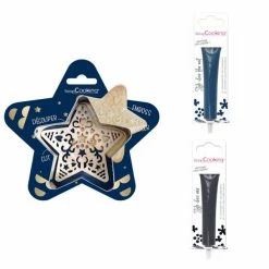 Tout neuf ⭐ ScrapCooking Emporte Pièce Modelage Kit Pour Biscuit En Relief Étoile + 2 Stylos Au Chocolat Bleu Nuit Et Noir 🔔