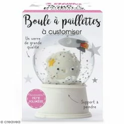 Bon marché 👍 Graine Créative Boule à Neige Boule à Paillettes 8 Cm à Décorer - Paillettes Incluses 🥰