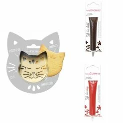 Les meilleures critiques de ⌛ ScrapCooking Emporte Pièce Modelage Kit Pour Biscuit En Relief Chat + 2 Stylos Au Chocolat Marron Et Rouge 😀