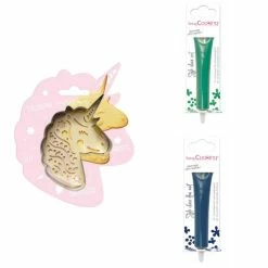 Offres ⭐ ScrapCooking Emporte Pièce Modelage Kit Pour Biscuit En Relief Licorne + 2 Stylos Au Chocolat Vert Et Bleu Nuit 🔥
