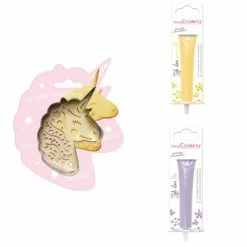 Vente flash 🧨 ScrapCooking Emporte Pièce Modelage Kit Pour Biscuit En Relief Licorne + 2 Stylos Au Chocolat Jaune Pastel Et Lilas 🛒
