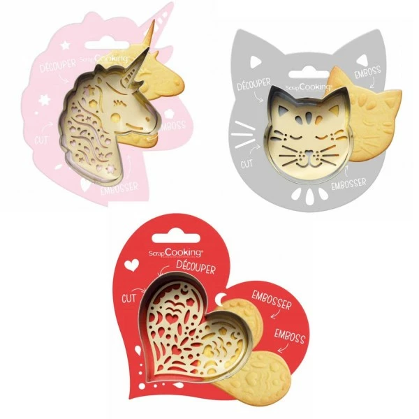 Coupon 🎁 ScrapCooking Emporte Pièce Modelage Kit Pour Biscuit En Relief Chat + Licorne + Coeur ✔️ 1 Coupon 🎁 ScrapCooking Emporte Pièce Modelage Kit Pour Biscuit En Relief Chat + Licorne + Coeur ✔️