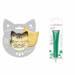 Sortie 💯 ScrapCooking Emporte Pièce Modelage Kit Pour Biscuit En Relief Chat + Stylo Au Chocolat Vert ✨