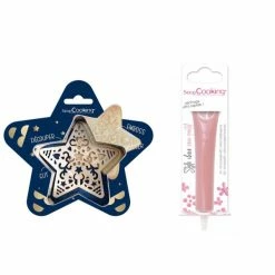 Vente flash 👍 ScrapCooking Emporte Pièce Modelage Kit Pour Biscuit En Relief Étoile + Stylo Au Chocolat Rose Pastel 😉