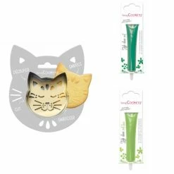 Meilleur prix 🎁 ScrapCooking Emporte Pièce Modelage Kit Pour Biscuit En Relief Chat + 2 Stylos Au Chocolat Vert Et Vert Clair ⭐