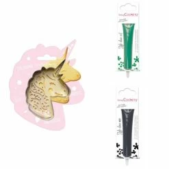 Remise ✔️ ScrapCooking Emporte Pièce Modelage Kit Pour Biscuit En Relief Licorne + 2 Stylos Au Chocolat Vert Et Noir 👏