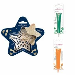 Budget 👏 ScrapCooking Emporte Pièce Modelage Kit Pour Biscuit En Relief Étoile + 2 Stylos Au Chocolat Vert Et Orange 🧨
