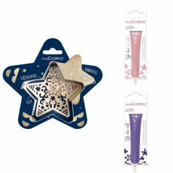 Meilleur prix ✔️ ScrapCooking Emporte Pièce Modelage Kit Pour Biscuit En Relief Étoile + 2 Stylos Au Chocolat Rose Pastel Et Violet 🎁